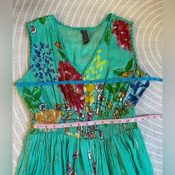 Anthropologie Me 2 Magic Floral Maxi Dress Tropical Resort-wearViscose M Summer - Picture 6 of 12